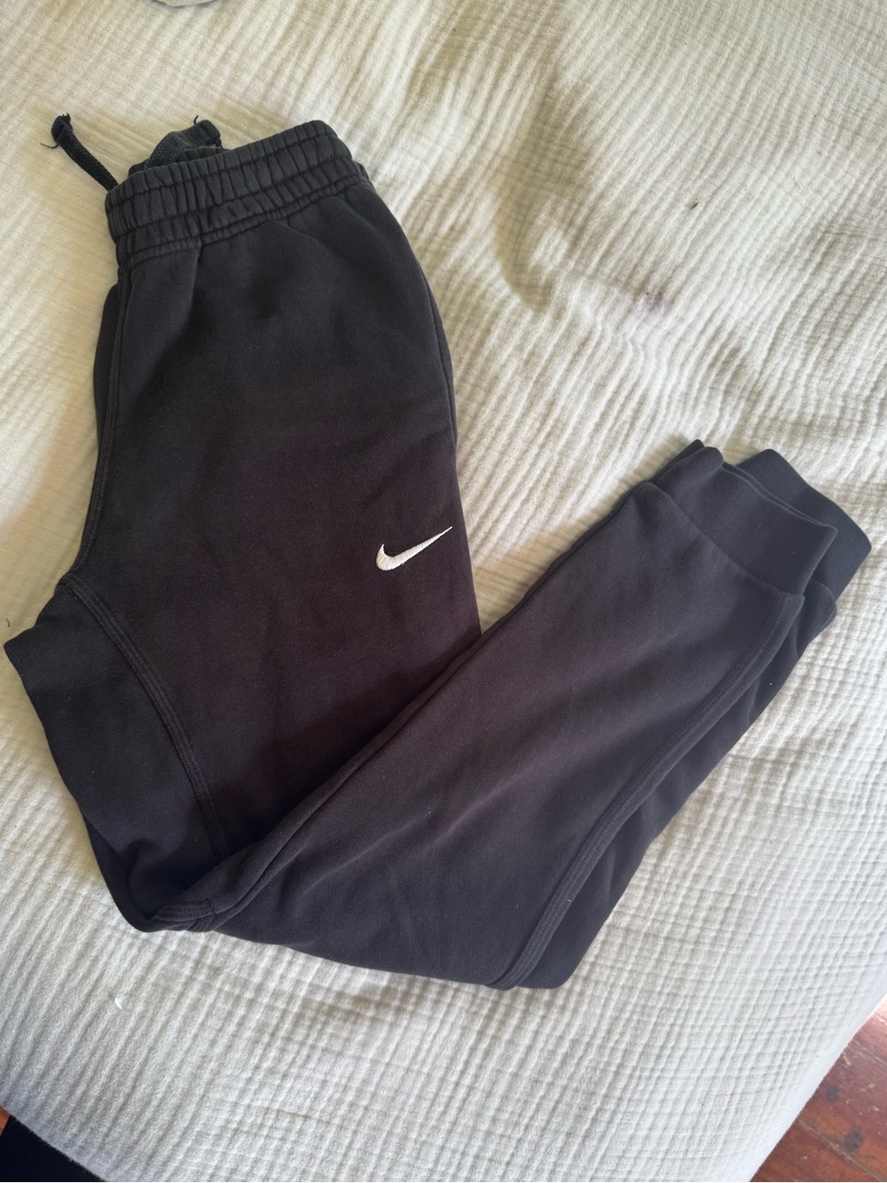 Nike Black Track Joggers with White Swoosh